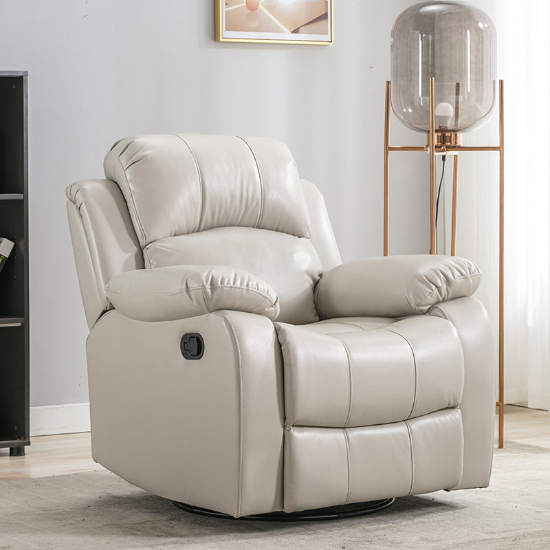 Contemporary Home Theater Recliner Metal Solid Color Arm Reclining Swiveling