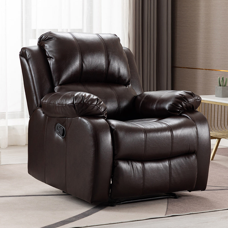 Contemporary Home Theater Recliner Metal Solid Color Arm Reclining Swiveling