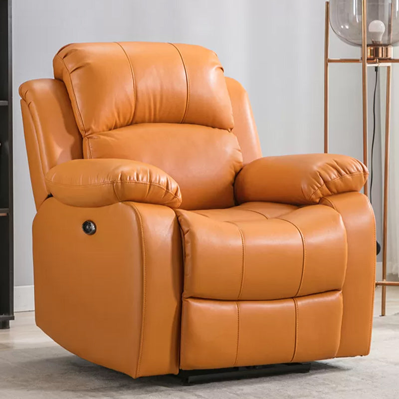 Contemporary Home Theater Recliner Metal Solid Color Arm Reclining Swiveling