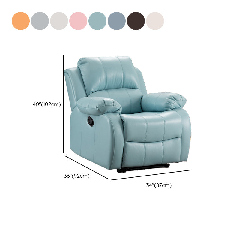 Contemporary Home Theater Recliner Metal Solid Color Arm Reclining Swiveling