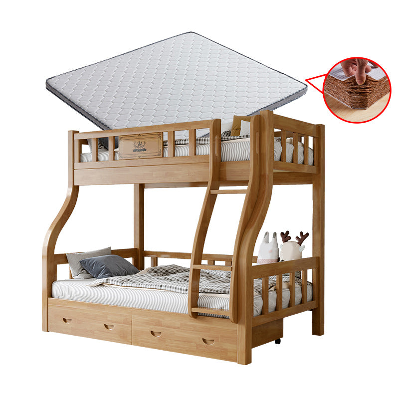 Scandinavian Kids Bed Gender Neutral Solid Wood Bunk Bed with Guardrail