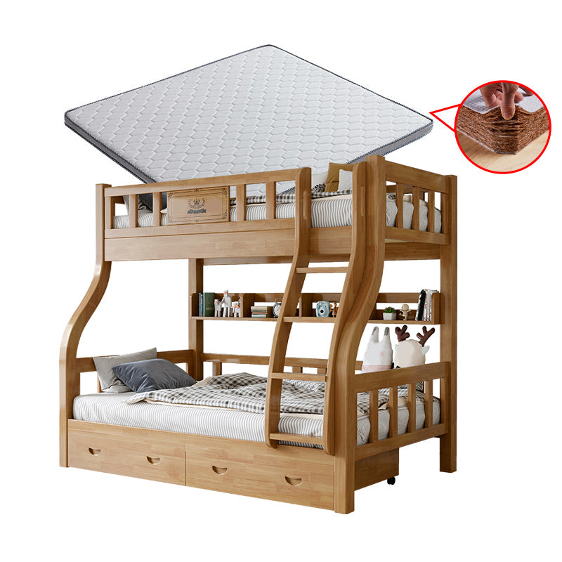 Scandinavian Kids Bed Gender Neutral Solid Wood Bunk Bed with Guardrail