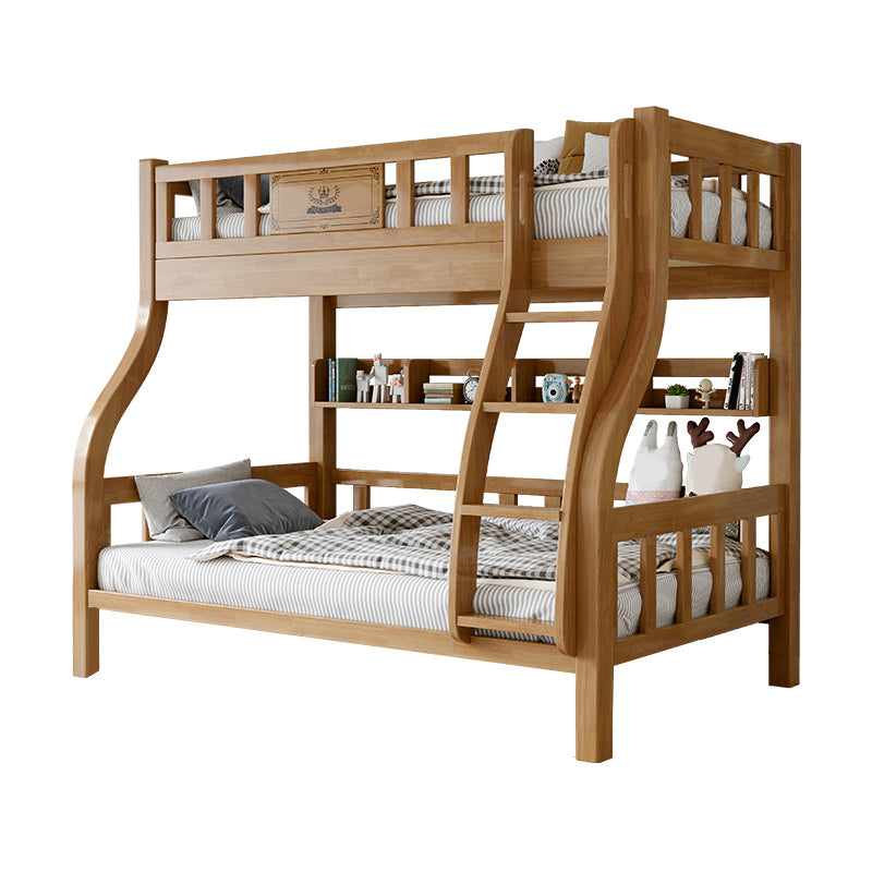 Scandinavian Kids Bed Gender Neutral Solid Wood Bunk Bed with Guardrail