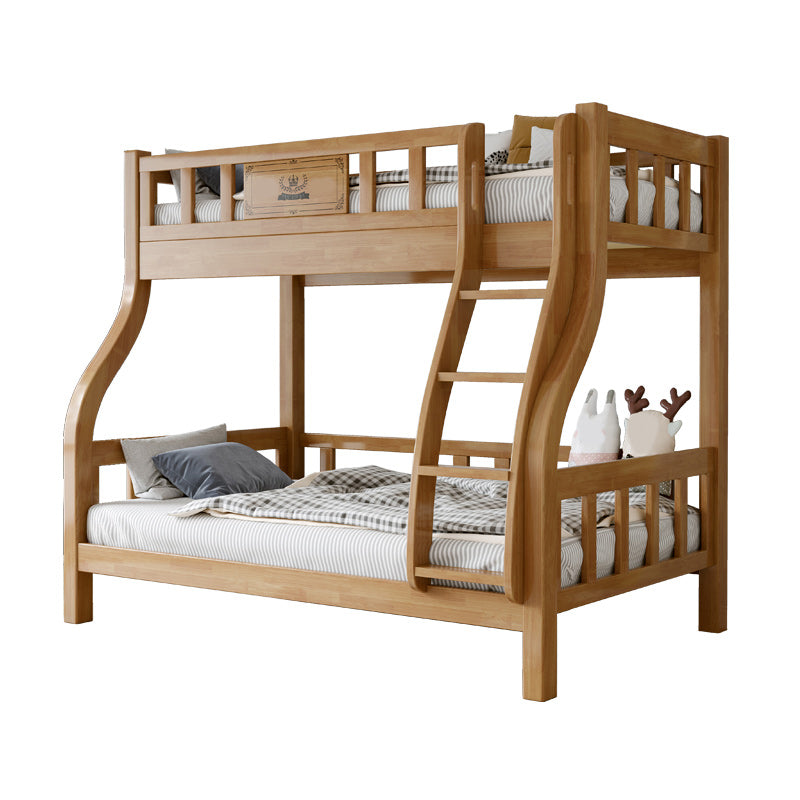 Scandinavian Kids Bed Gender Neutral Solid Wood Bunk Bed with Guardrail