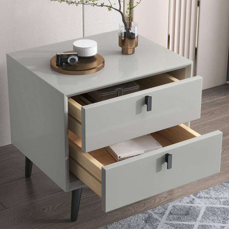 Modern Accent Table Nightstand Wooden Nightstand with Drawers