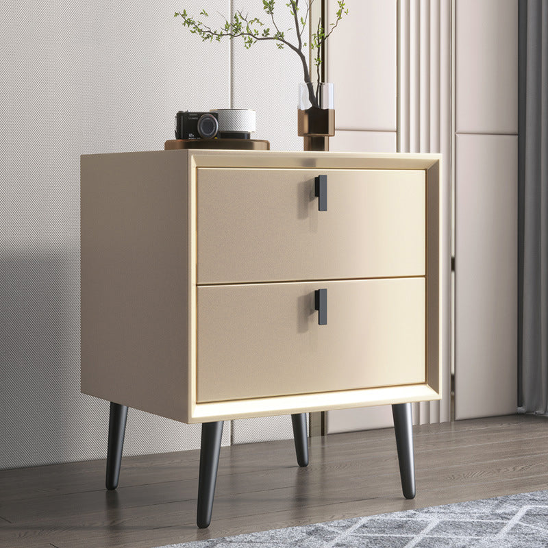 Modern Accent Table Nightstand Wooden Nightstand with Drawers