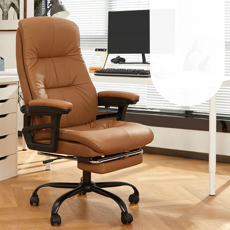 Padded Arms Office Chair Tilt Mechanism No Distressing Ergonomic Slide Chair