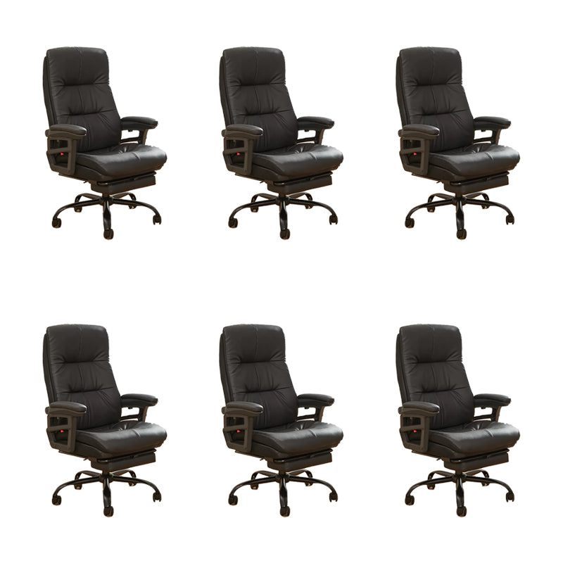 Modern Padded Arms Office Chair Leather Tilt Mechanism Chair with Wheels