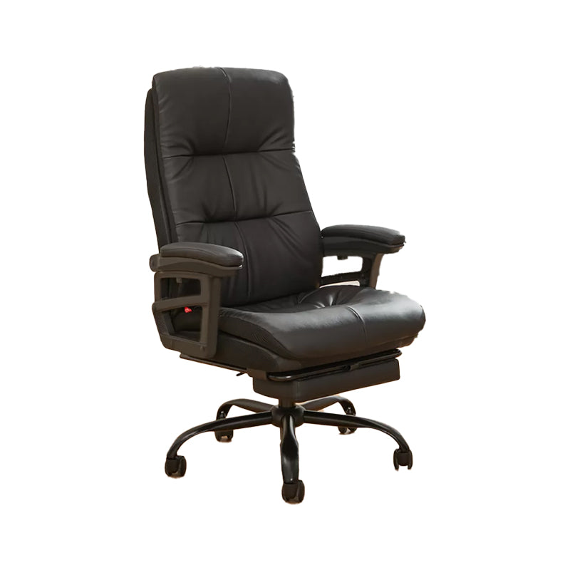 Modern Padded Arms Office Chair Leather Tilt Mechanism Chair with Wheels