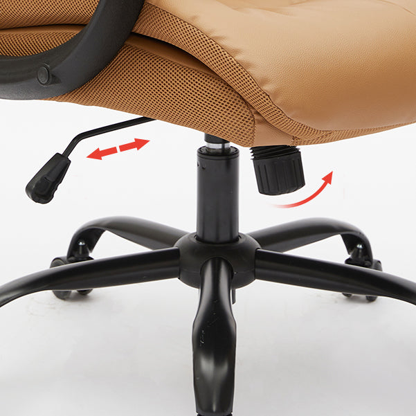 Modern Padded Arms Office Chair Leather Tilt Mechanism Chair with Wheels