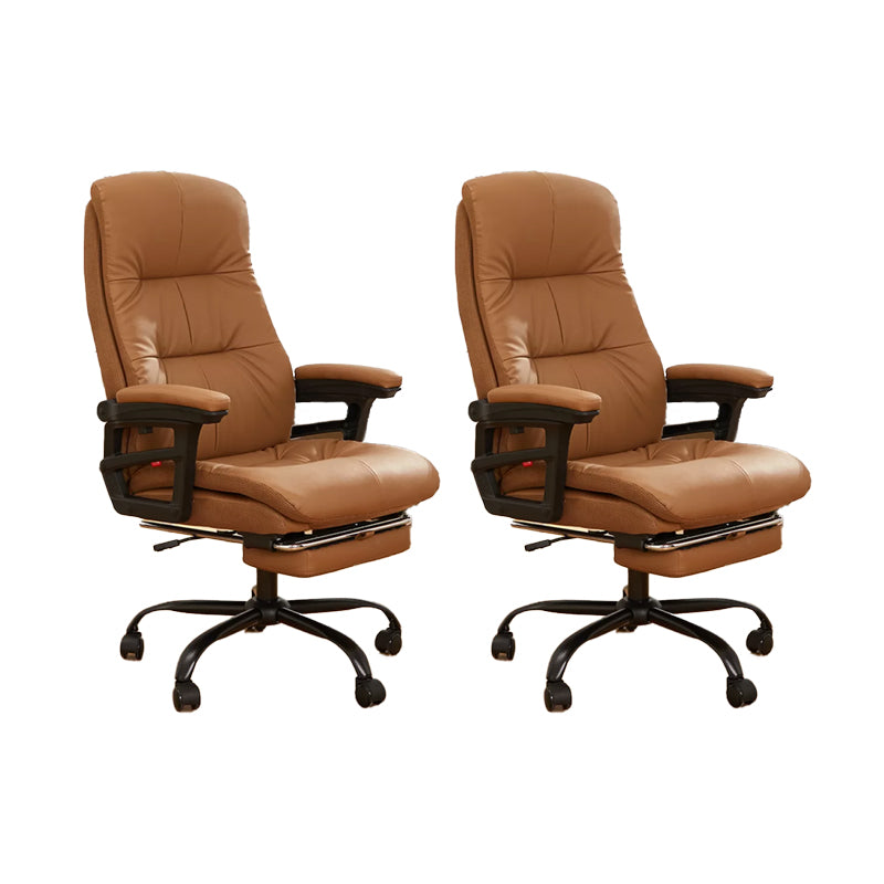 Modern Padded Arms Office Chair Leather Tilt Mechanism Chair with Wheels