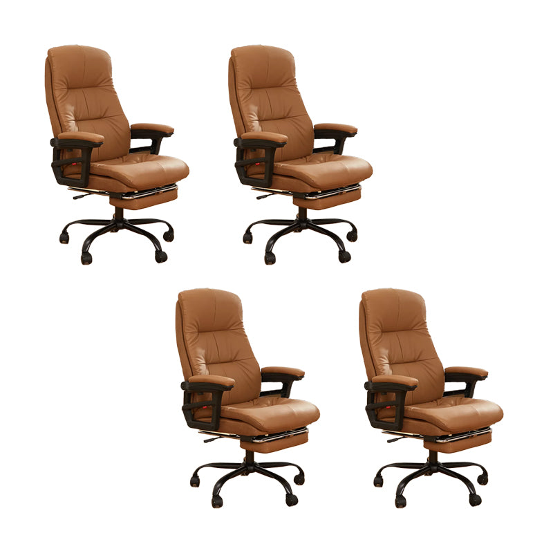 Modern Padded Arms Office Chair Leather Tilt Mechanism Chair with Wheels