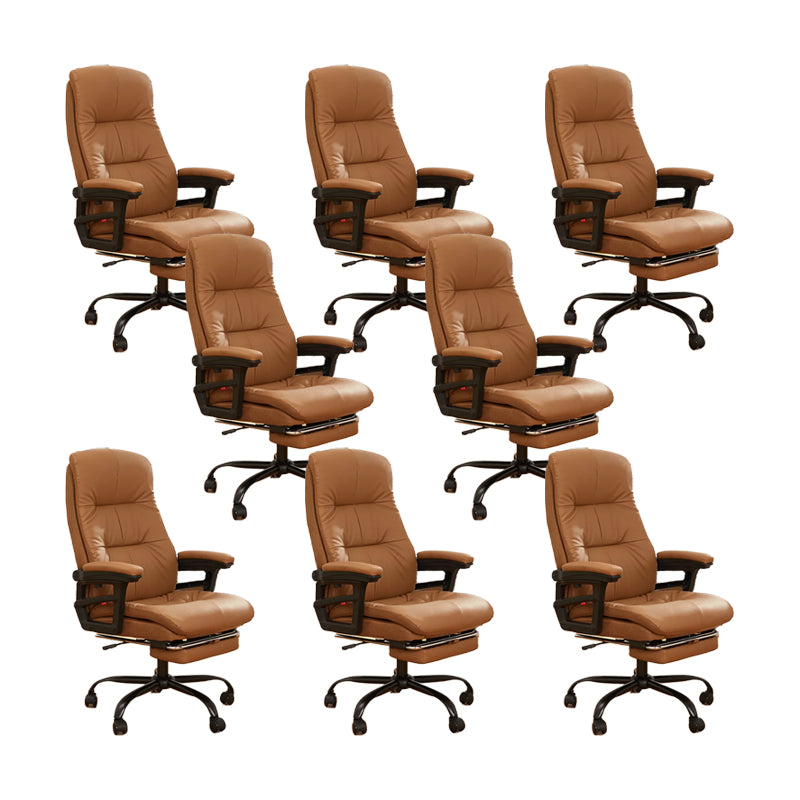 Modern Padded Arms Office Chair Leather Tilt Mechanism Chair with Wheels