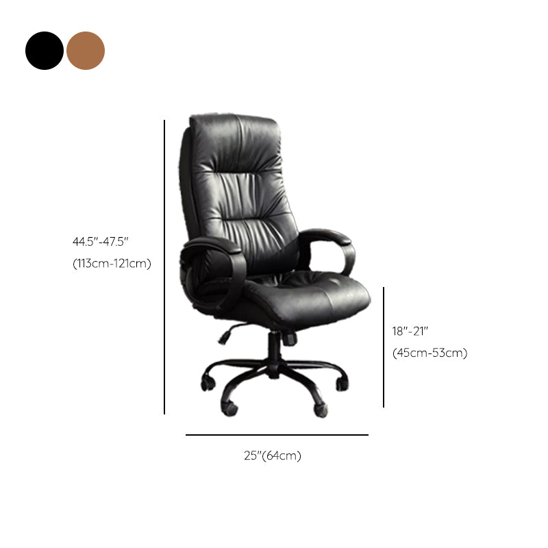 Modern Padded Arms Office Chair Leather Tilt Mechanism Chair with Wheels