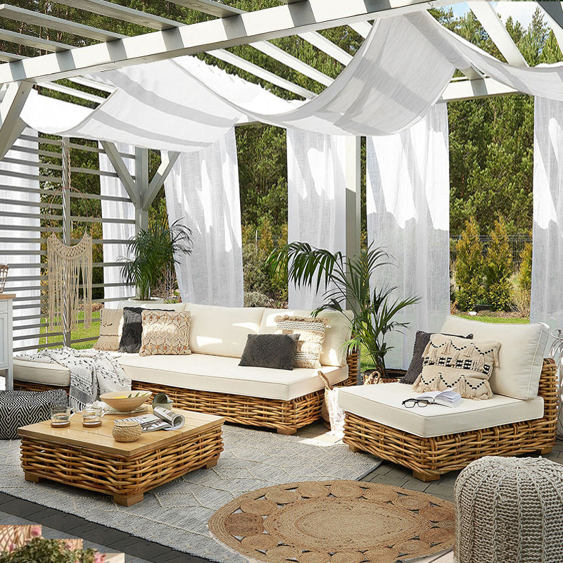 Rattan Outdoor Patio Sofa Water Resistant Patio Sectional with Cushions