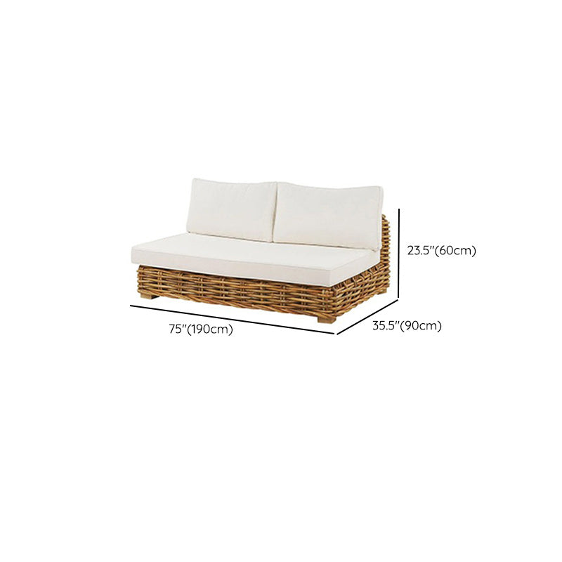 Rattan Outdoor Patio Sofa Water Resistant Patio Sectional with Cushions