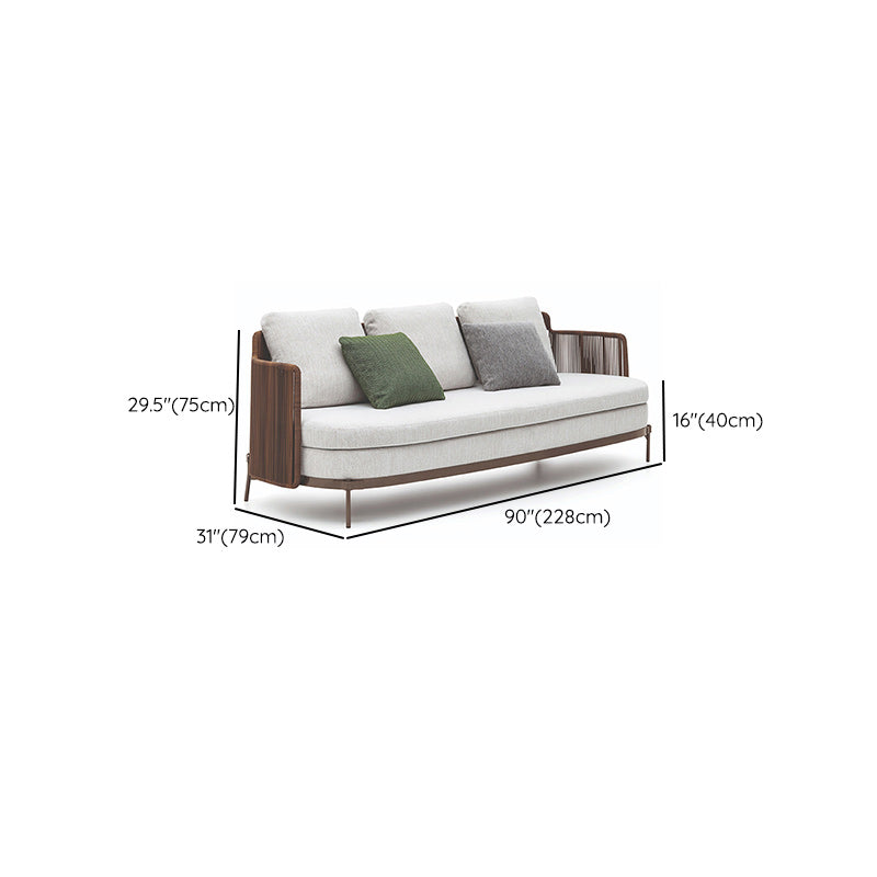 Outdoor Patio Sofa Water Resistant Rattan Patio Sofa with Cushions