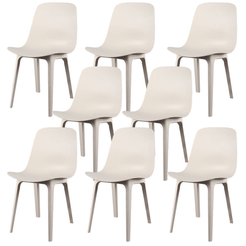 Contemporary Plastic Patio Dining Side Chair Armles Indoor-Outdoor Chair