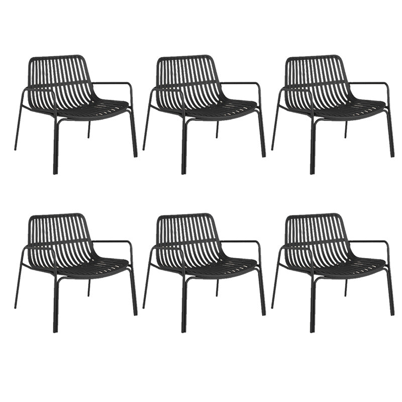 Contemporary Patio Arm Chair in Iron Frame Outdoors Dining Chairs