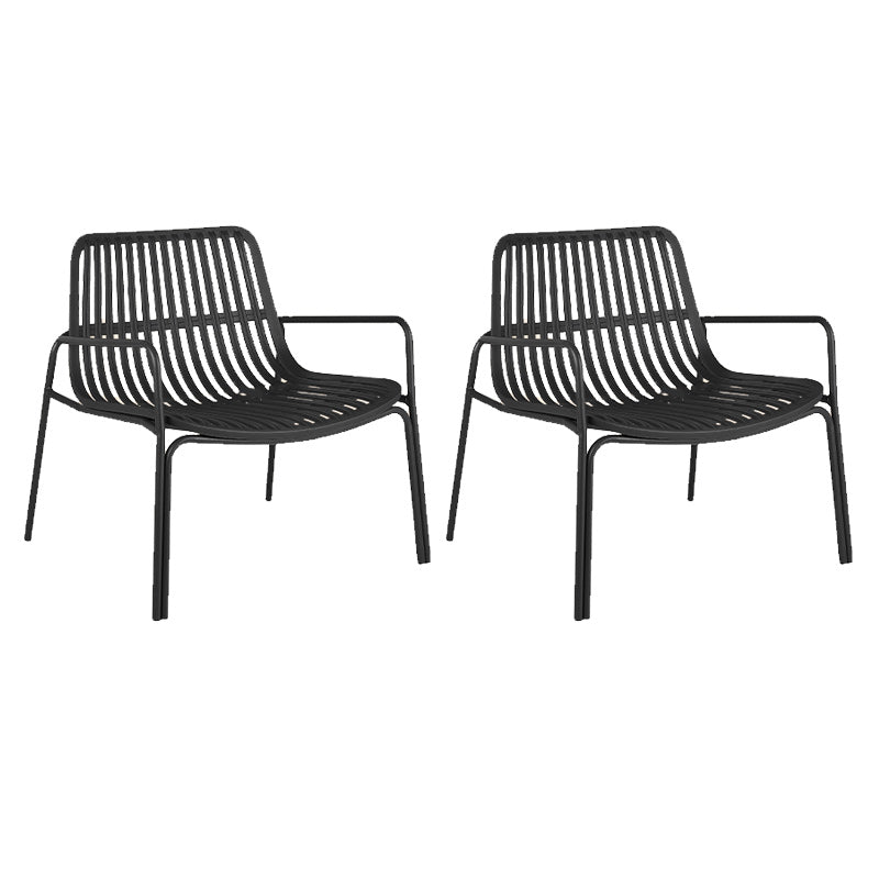 Contemporary Patio Arm Chair in Iron Frame Outdoors Dining Chairs