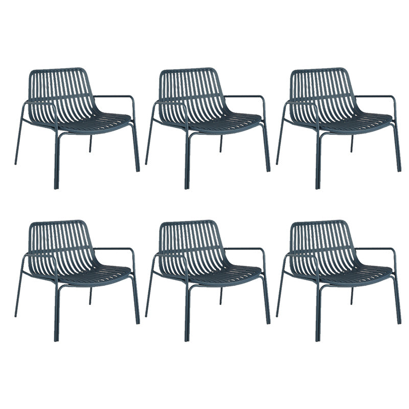 Contemporary Patio Arm Chair in Iron Frame Outdoors Dining Chairs