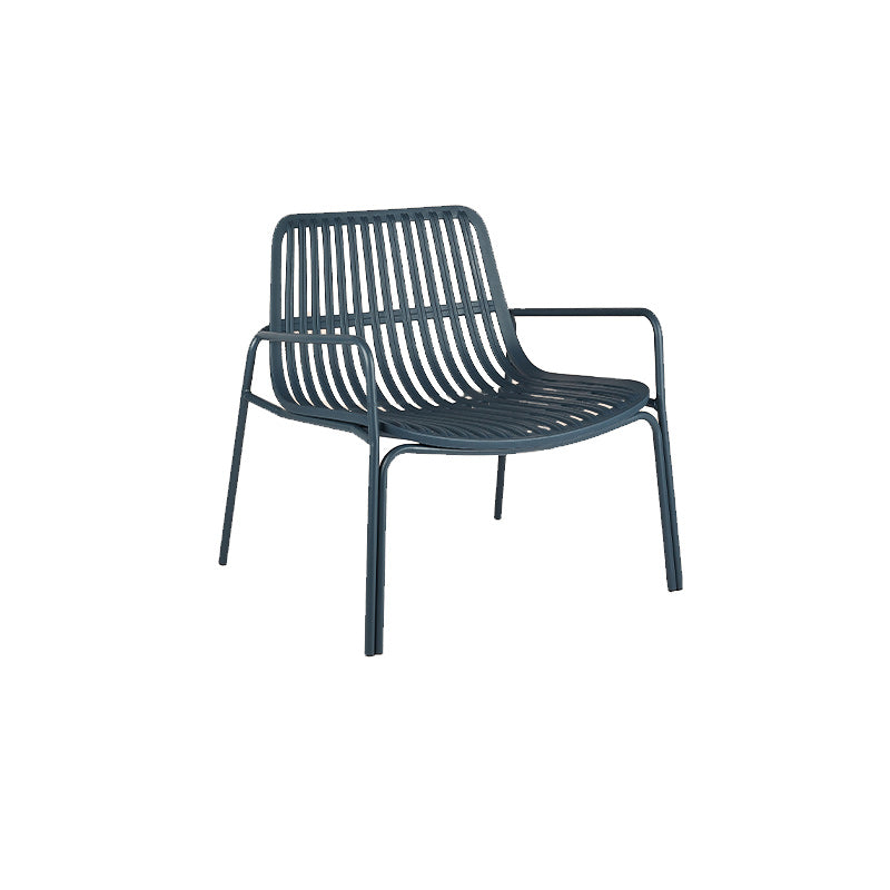 Contemporary Patio Arm Chair in Iron Frame Outdoors Dining Chairs