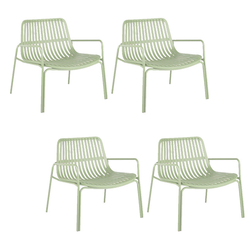 Contemporary Patio Arm Chair in Iron Frame Outdoors Dining Chairs