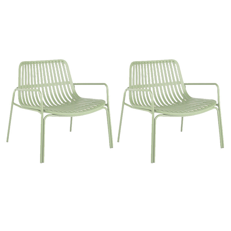 Contemporary Patio Arm Chair in Iron Frame Outdoors Dining Chairs