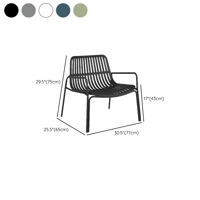 Contemporary Patio Arm Chair in Iron Frame Outdoors Dining Chairs