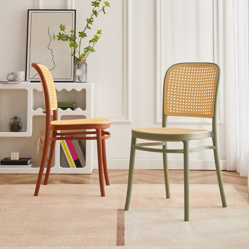 Contemporary Dining Side Chair with Metal Legs Stacking Side Chair