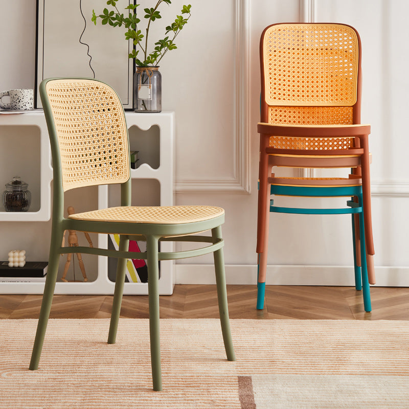 Contemporary Dining Side Chair with Metal Legs Stacking Side Chair