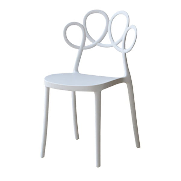 Contemporary Side Chair Armles with Open Back in Plastic Dining Side Chair