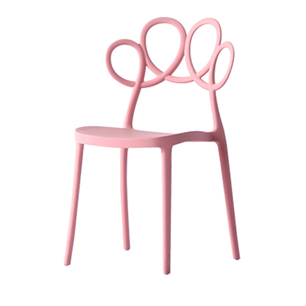 Contemporary Side Chair Armles with Open Back in Plastic Dining Side Chair