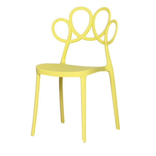 Contemporary Side Chair Armles with Open Back in Plastic Dining Side Chair