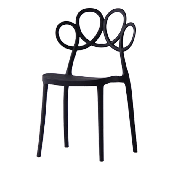 Contemporary Side Chair Armles with Open Back in Plastic Dining Side Chair