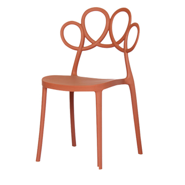 Contemporary Side Chair Armles with Open Back in Plastic Dining Side Chair
