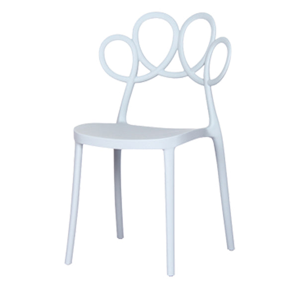 Contemporary Side Chair Armles with Open Back in Plastic Dining Side Chair