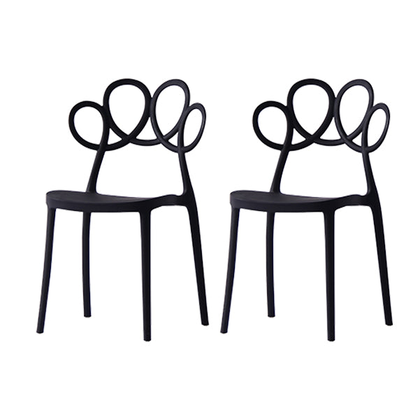 Contemporary Side Chair Armles with Open Back in Plastic Dining Side Chair