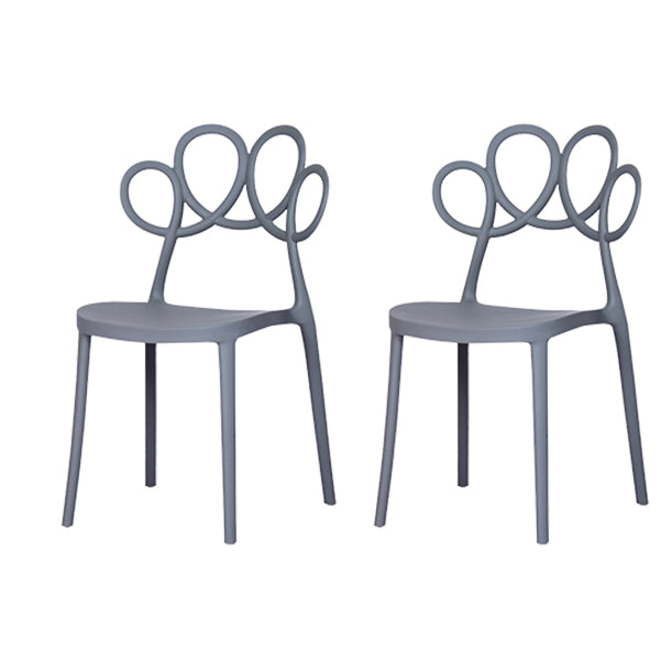 Contemporary Side Chair Armles with Open Back in Plastic Dining Side Chair