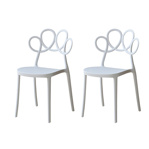 Contemporary Side Chair Armles with Open Back in Plastic Dining Side Chair