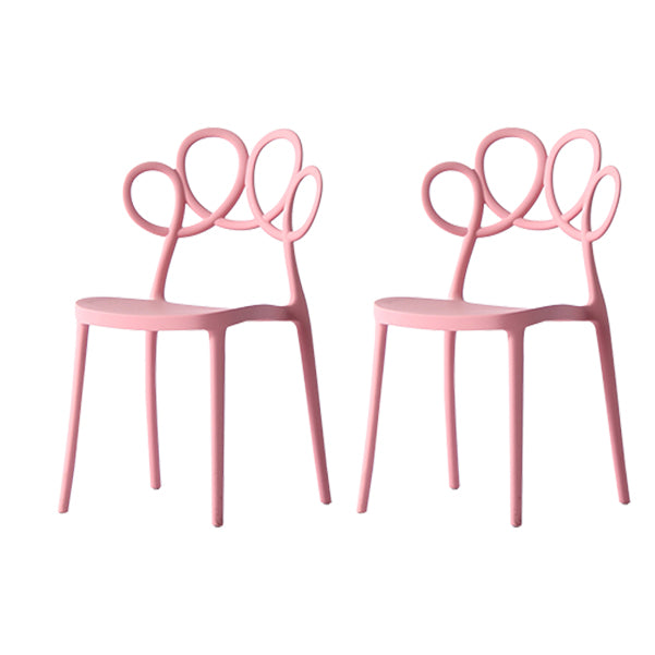 Contemporary Side Chair Armles with Open Back in Plastic Dining Side Chair