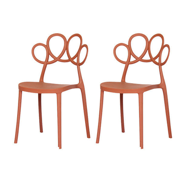 Contemporary Side Chair Armles with Open Back in Plastic Dining Side Chair