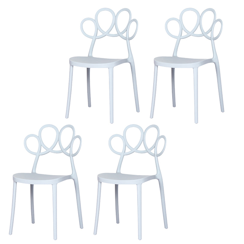 Contemporary Side Chair Armles with Open Back in Plastic Dining Side Chair