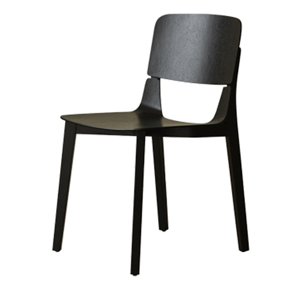 Contemporary Solid Wood Armles Dining Side Chair with Open Back