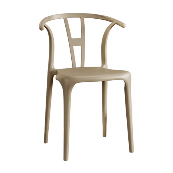 Contemporary Stacking Dining Side Chair in Plastic with Open Back