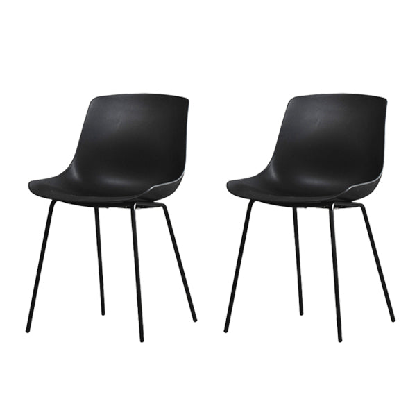 Contemporary Plastic Dining Side Chair with Metal Legs Stacking Chair