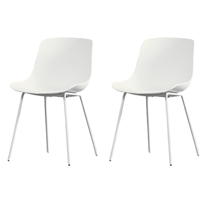 Contemporary Plastic Dining Side Chair with Metal Legs Stacking Chair