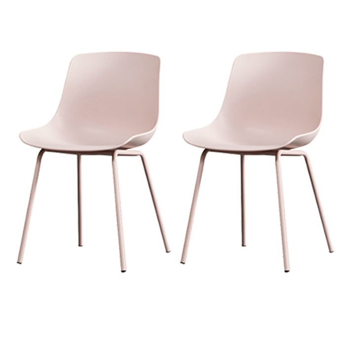 Contemporary Plastic Dining Side Chair with Metal Legs Stacking Chair