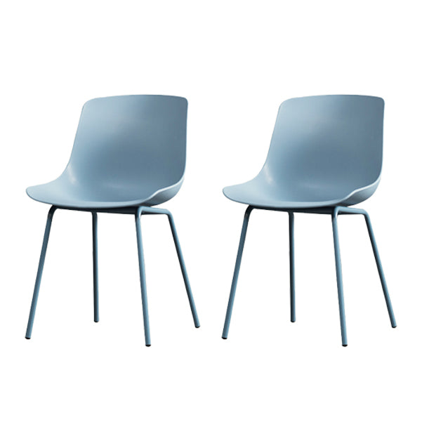 Contemporary Plastic Dining Side Chair with Metal Legs Stacking Chair