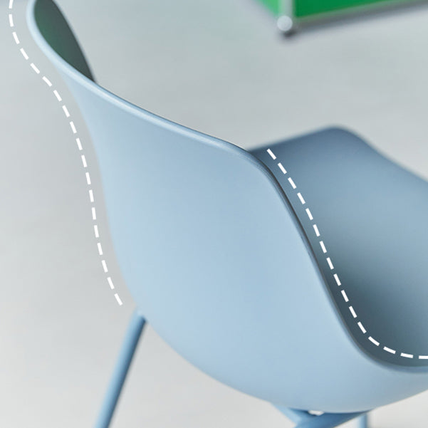 Contemporary Plastic Dining Side Chair with Metal Legs Stacking Chair